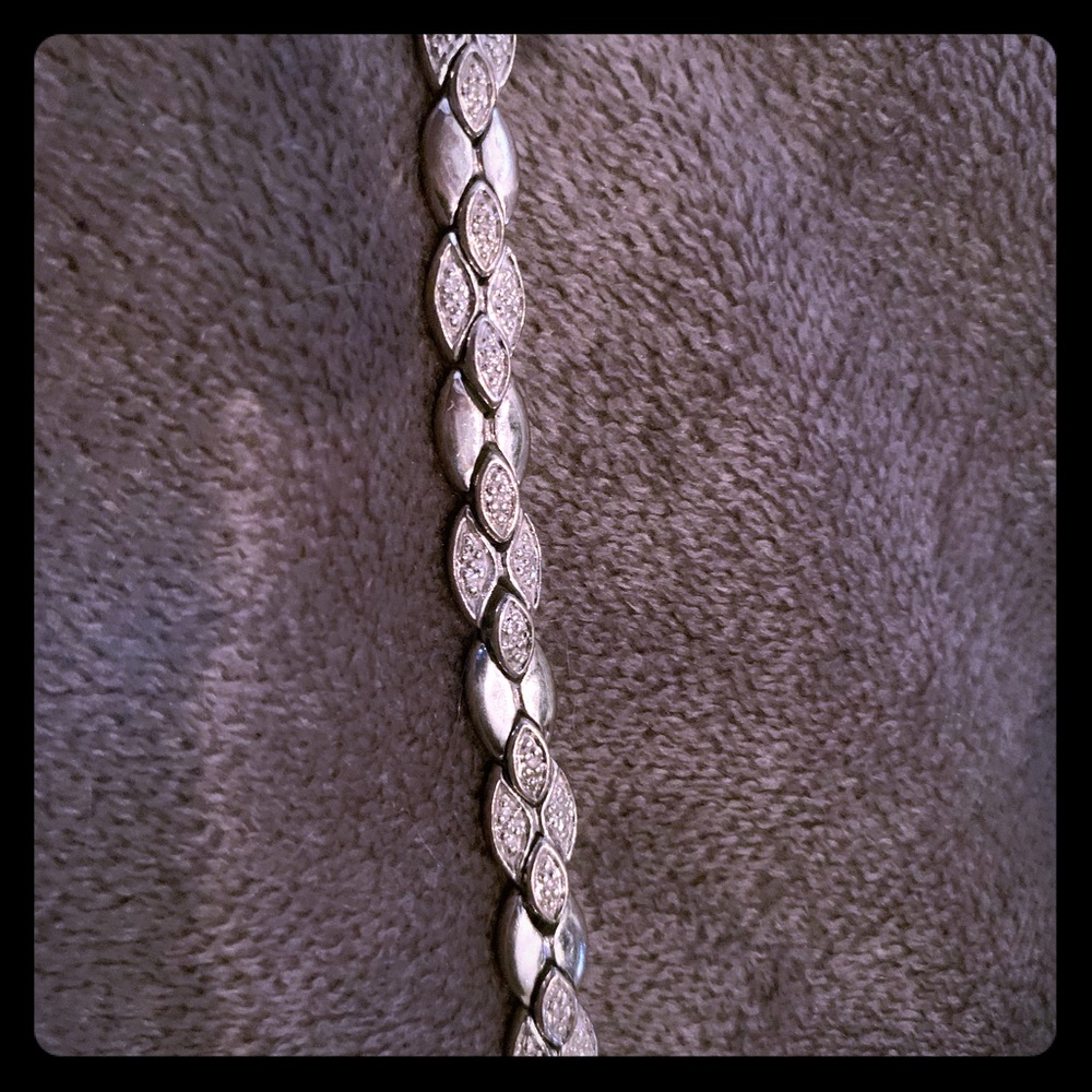 Diamond accent 925 Sterling Silver bracelet